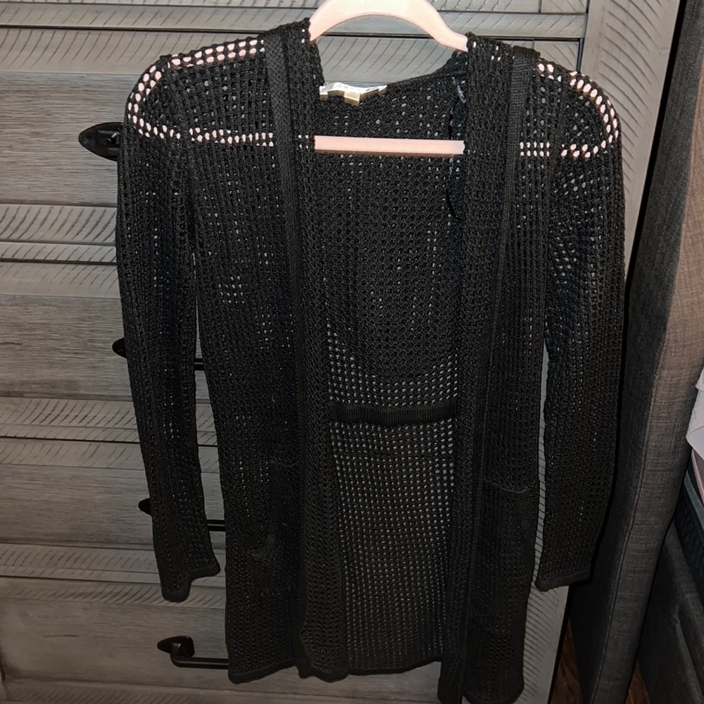 Black see-through cardigan